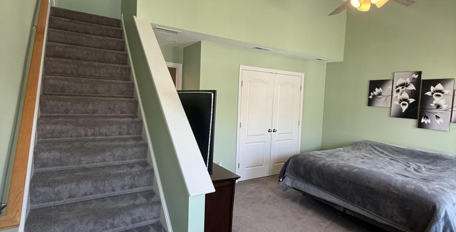 Master bedroom with loft area