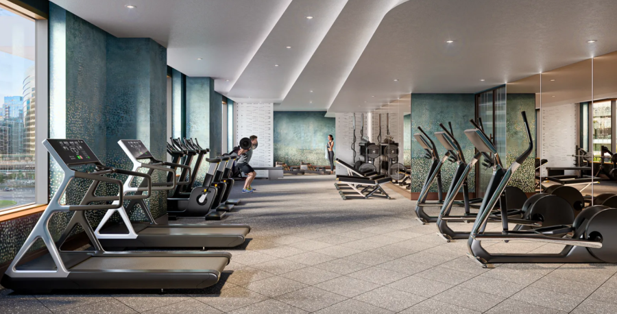 Fitness center of One Harbor Shore in Seaport