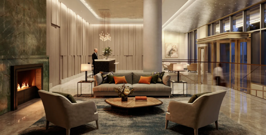 Lobby of One Harbor Shore in Seaport
