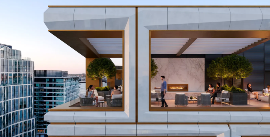 Sky terrace of One Harbor Shore in Seaport