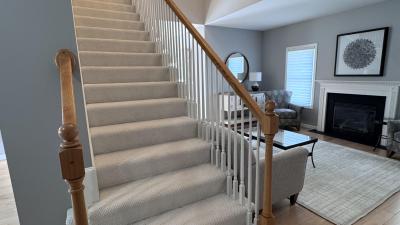 Living room with stairs