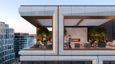 Sky terrace of One Harbor Shore in Seaport