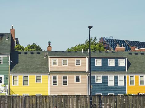 Colorful row houses